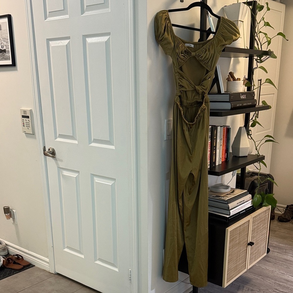 Olive Green Women's romper (long pants) - Picture 2 of 5